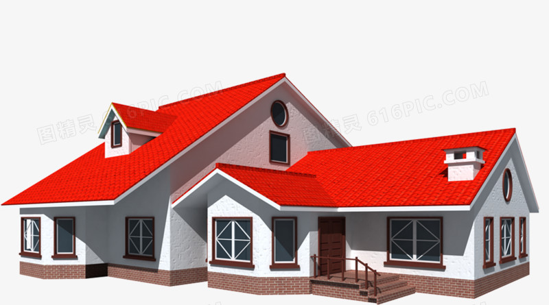 红色屋顶别墅