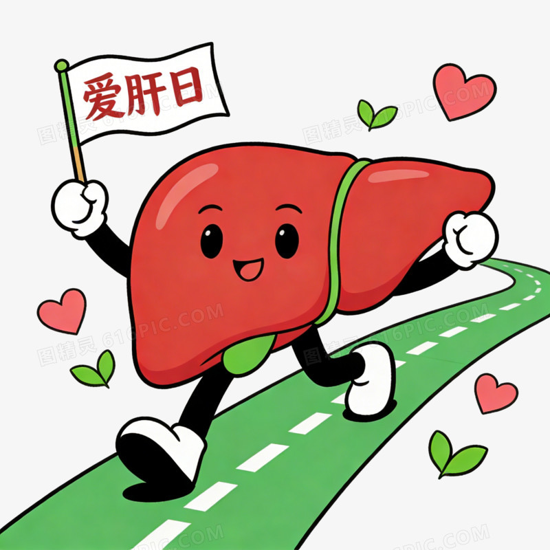全国爱肝日运动护肝拟人肝脏卡通免扣素材