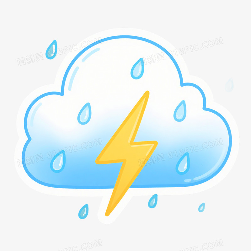 卡通手绘天气图标免抠元素