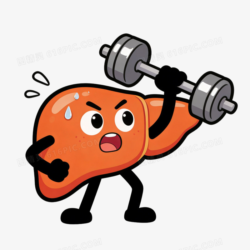 全国爱肝日运动护肝拟人肝脏卡通免扣素材