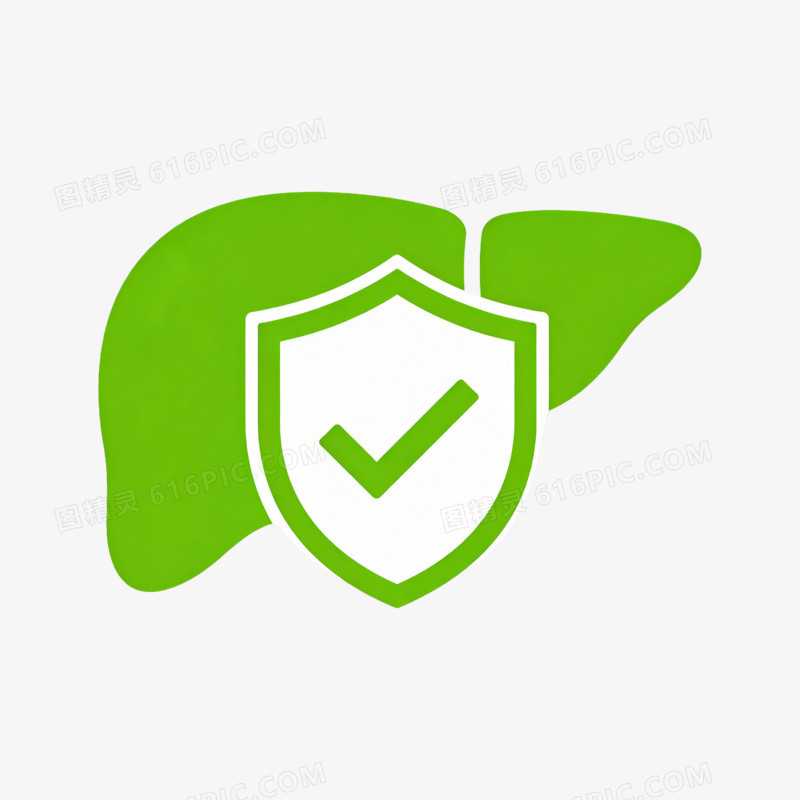 矢量全国爱肝日绿色免抠元素