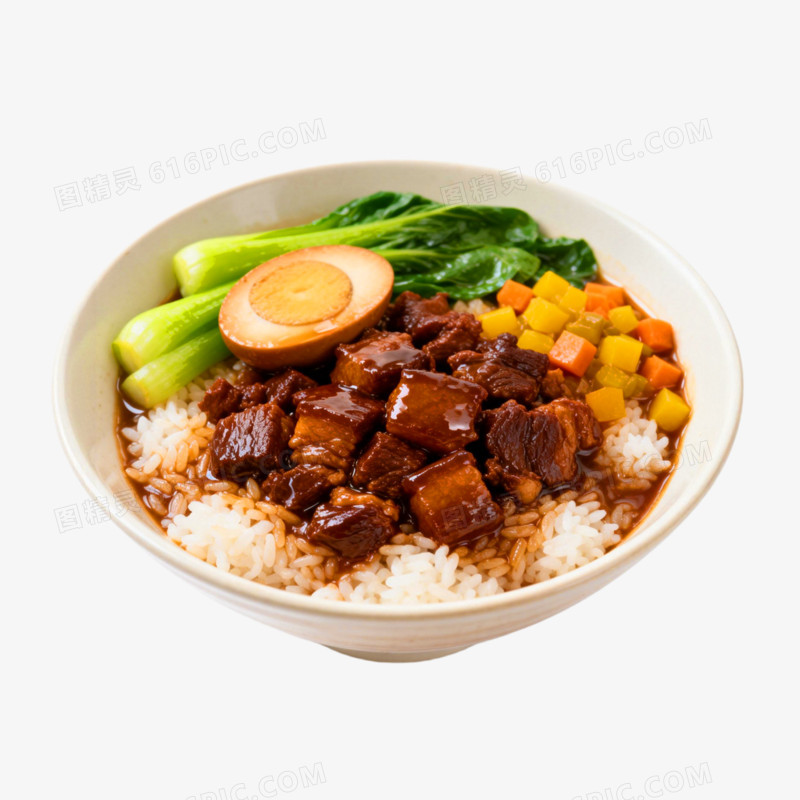 摄影风格台湾卤肉饭特色美食免抠元素