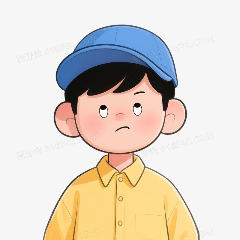 卡通手绘翻白眼表情包免抠元素