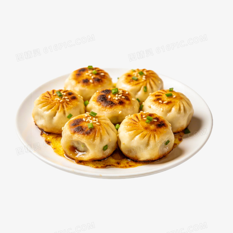 摄影风格上海生煎包特色美食免抠元素