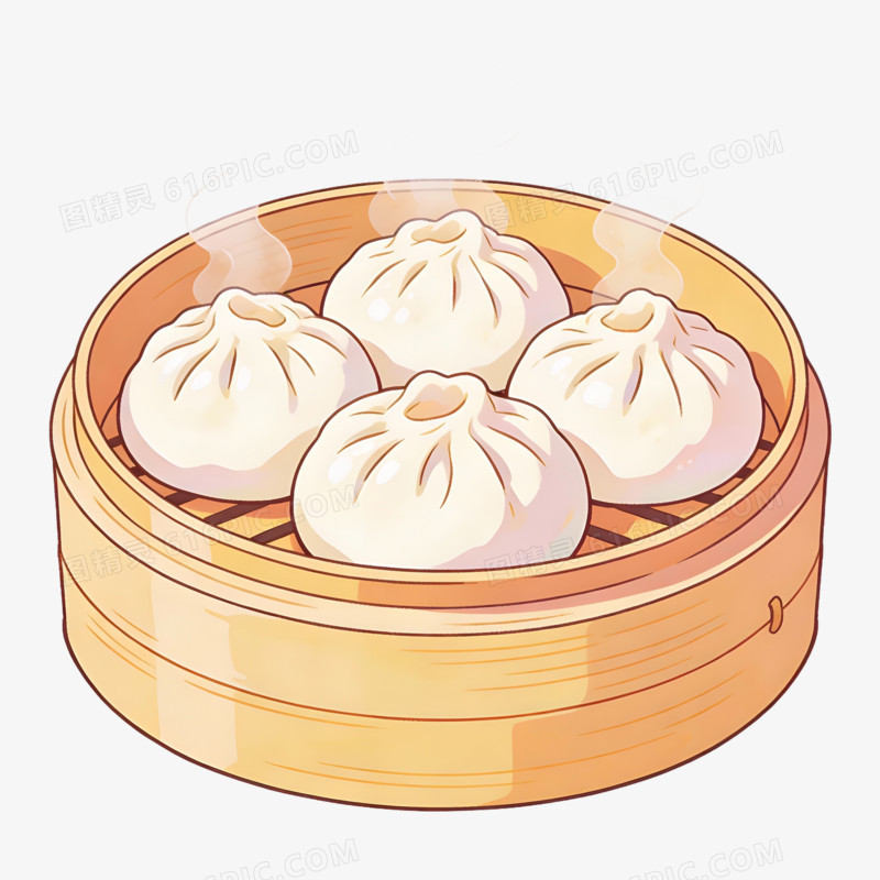 特色地方美食上海小笼包免抠元素