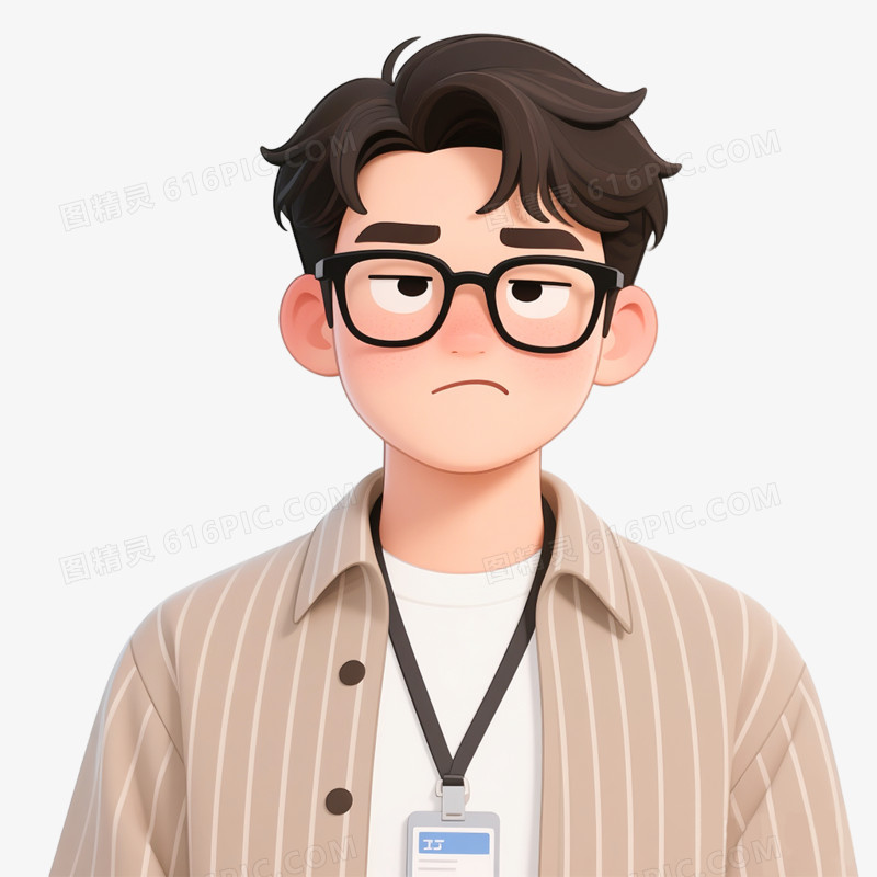 卡通手绘翻白眼表情包免抠元素