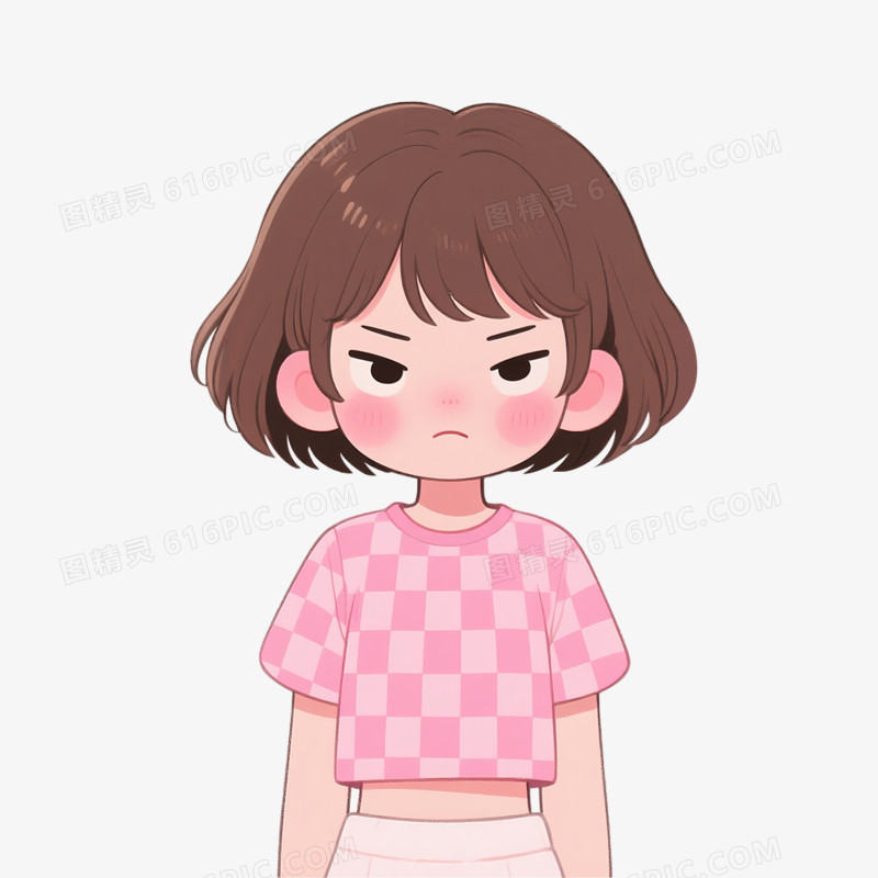 卡通手绘翻白眼表情包免抠元素