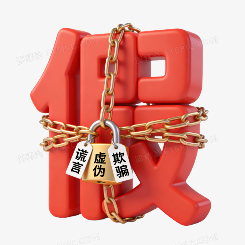 卡通被谎言虚伪欺骗锁头锁住的假字免抠元素图片免费下载_PNG素材_编号vr7impl77_图精灵