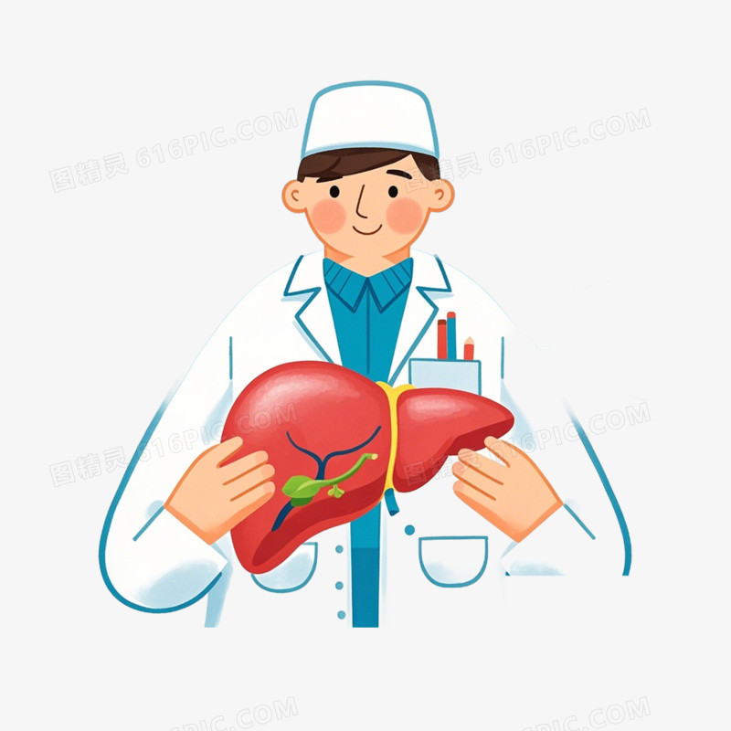 全国爱肝日卡通免抠元素