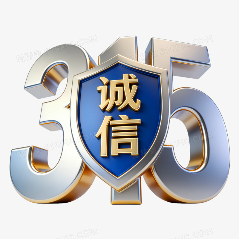 诚信315创意艺术字素免抠元素
