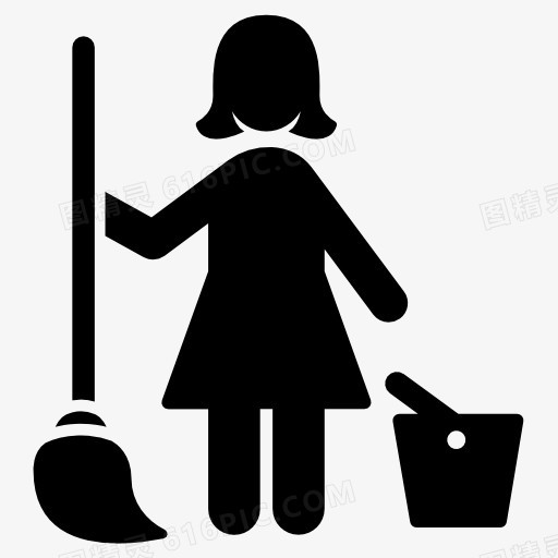 女清洁员图标