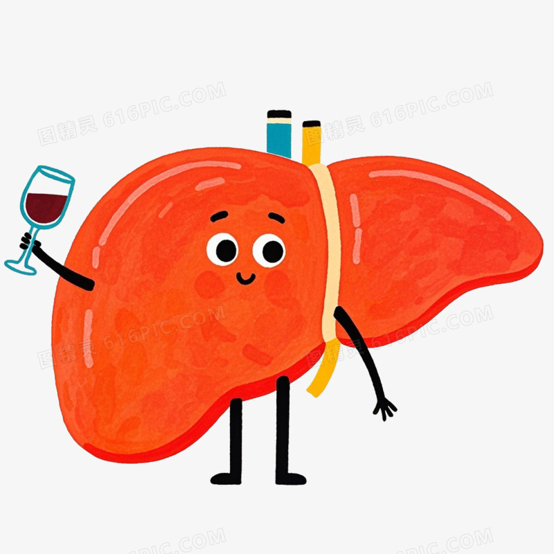 全国爱肝日卡通免抠元素