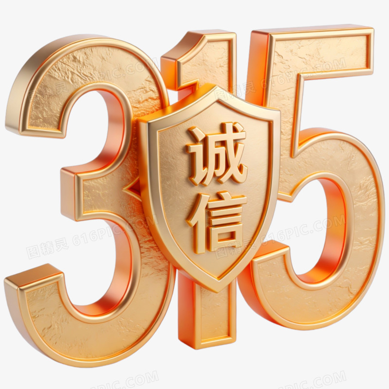 诚信315创意艺术字素免抠元素