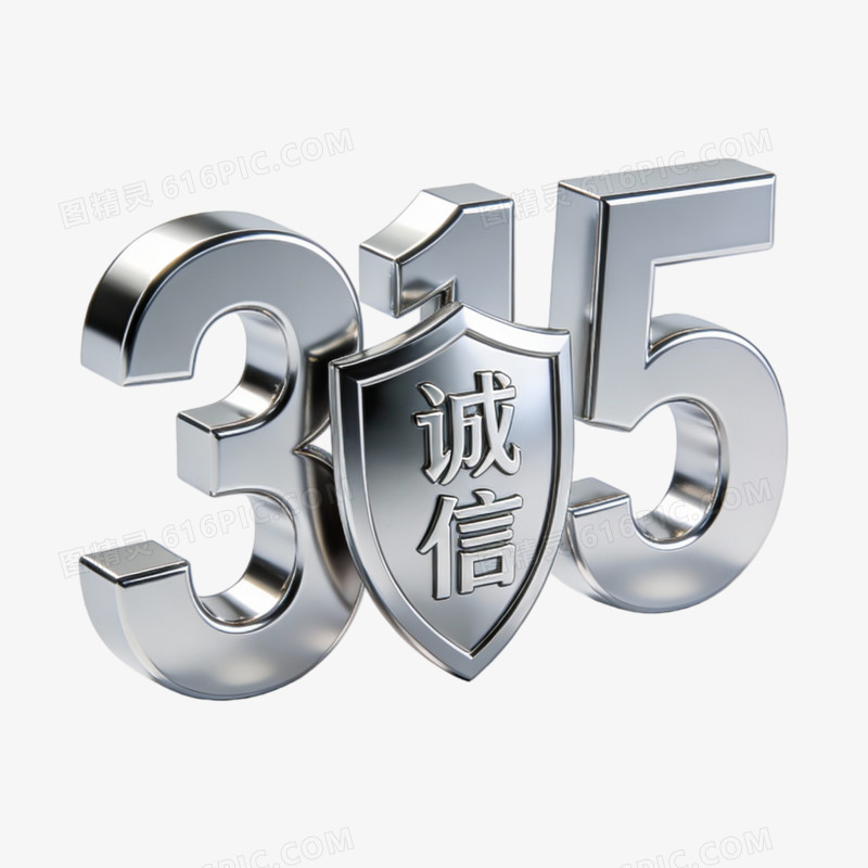 诚信315创意艺术字素免抠元素