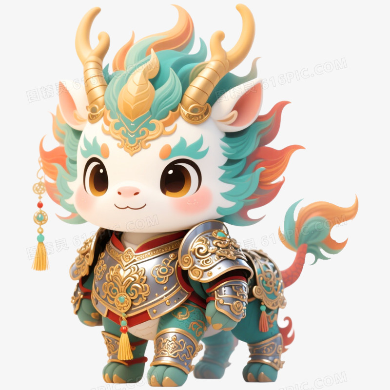 手绘插画瑞兽麒麟免抠元素