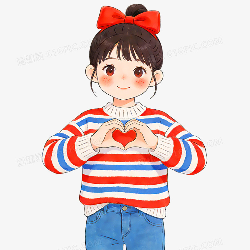 卡通手绘情侣头像免抠元素