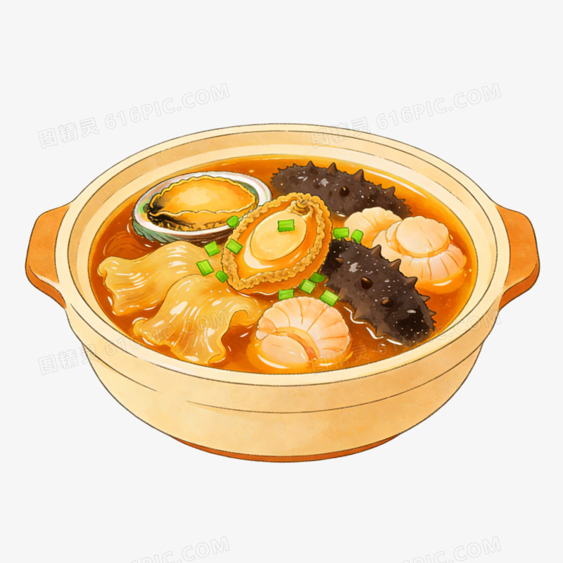 卡通手绘福建佛跳墙免抠元素