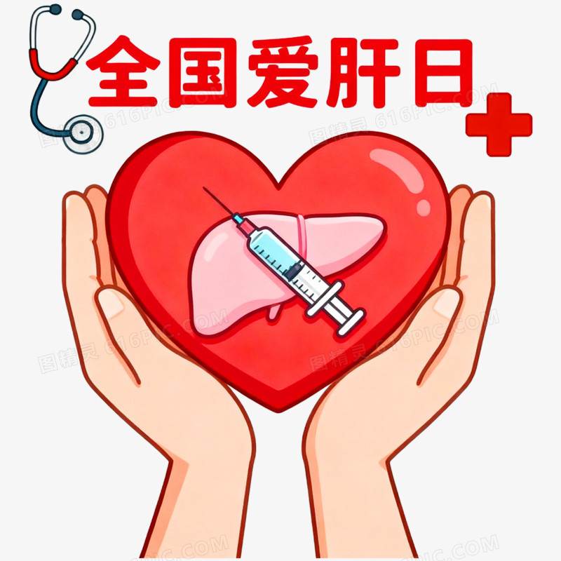 卡通手绘全国爱肝日免抠元素图片免费下载_PNG素材_编号vn2ipmmjd_图精灵