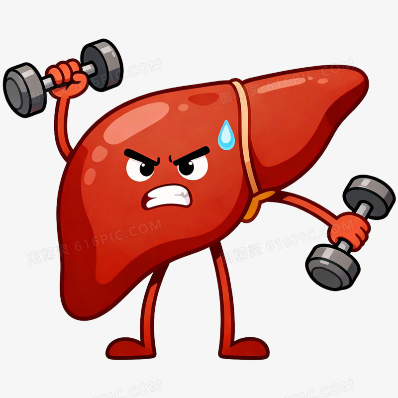 卡通手绘全国爱肝日免抠元素