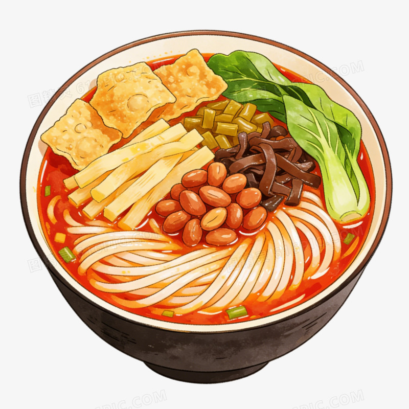 卡通手绘螺蛳粉免抠元素