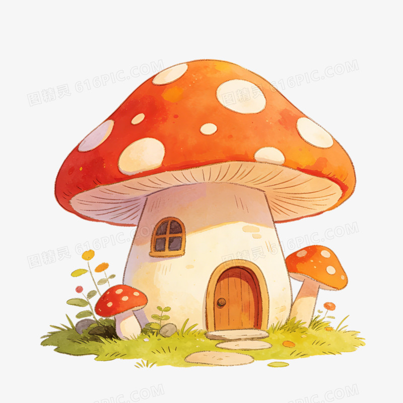 卡通蘑菇屋免抠元素图片免费下载_PNG素材_编号vo9i0ddw4_图精灵