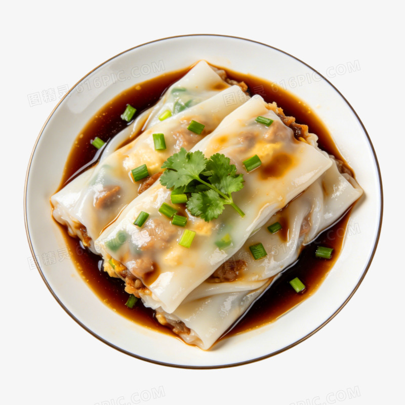 摄影风格广东肠粉特色美食免抠元素