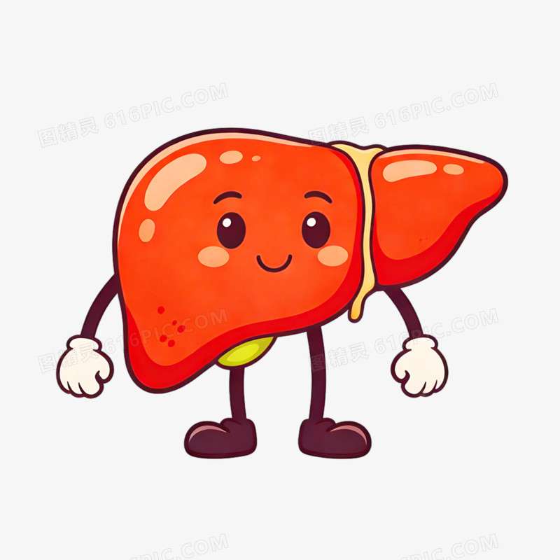 手绘插画风格全国爱肝日素材免抠元素