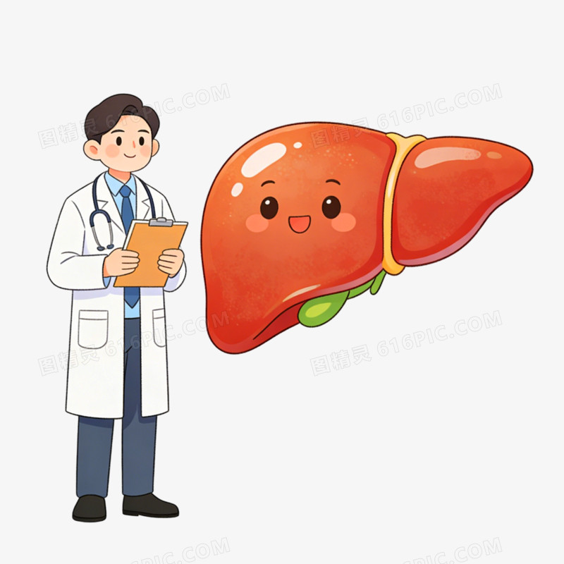 手绘插画风格全国爱肝日素材免抠元素