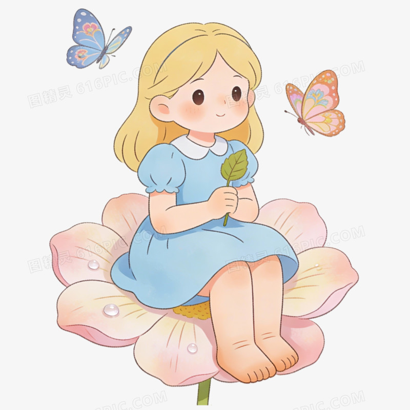 卡通手绘拇指姑娘免抠元素