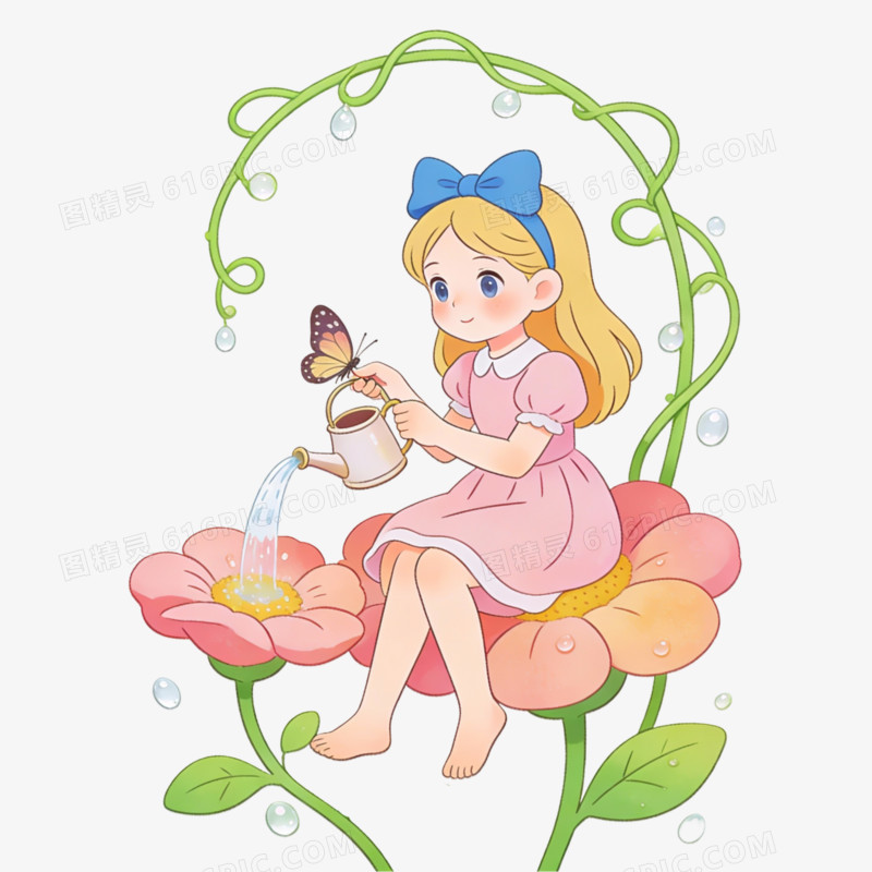 卡通手绘拇指姑娘免抠元素