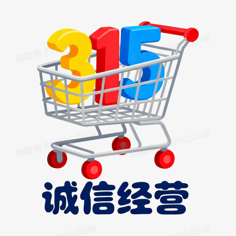 扁平风315诚信经营免抠元素