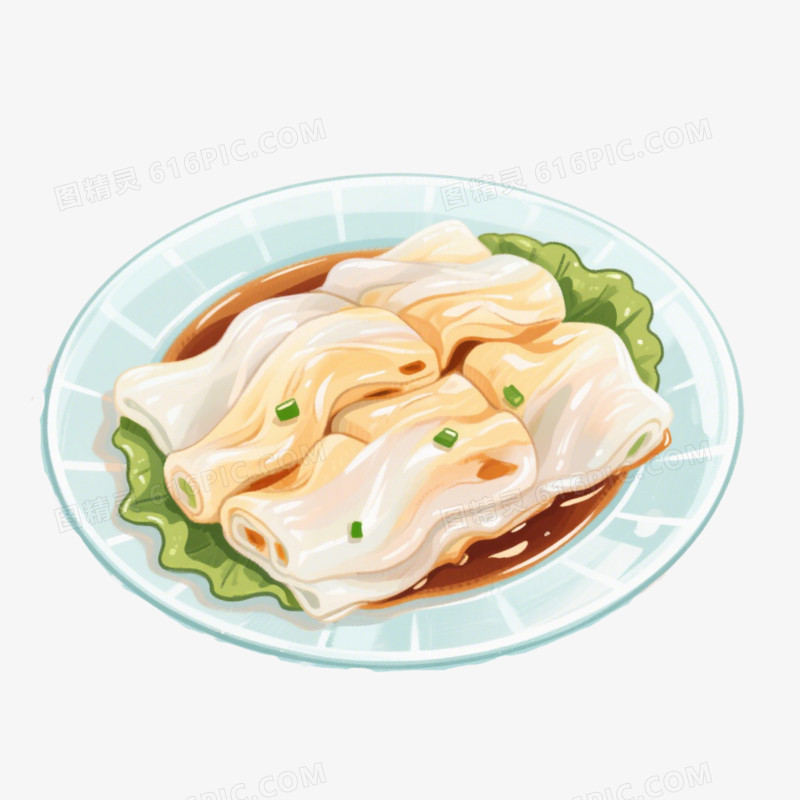 地方美食广东肠粉免抠元素