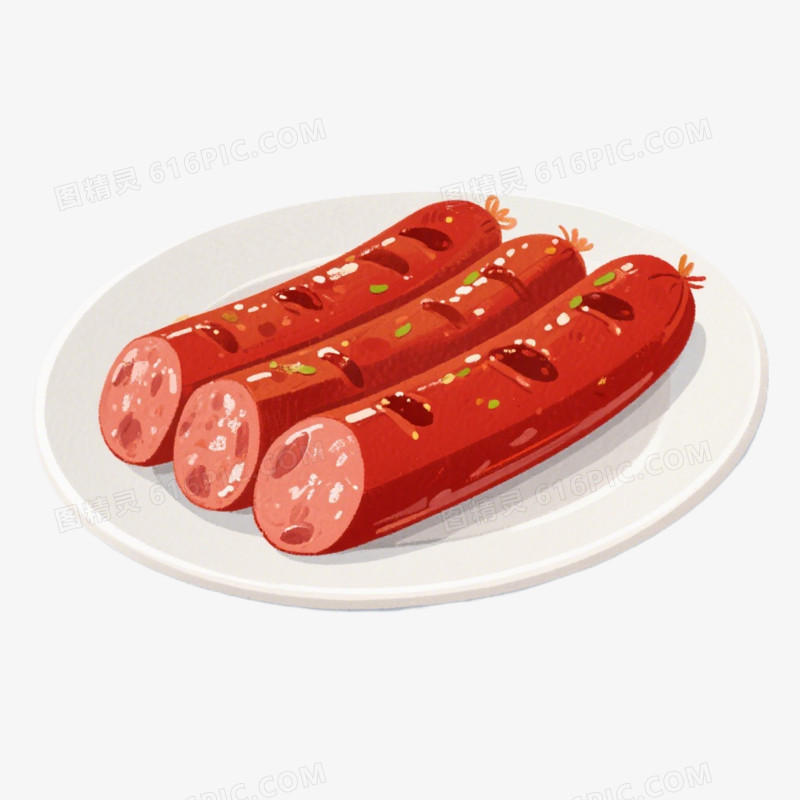 地方美食黑龙江哈尔滨红肠免抠元素