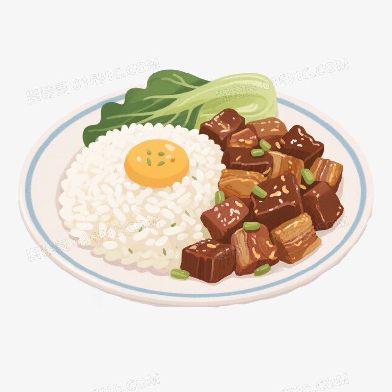 地方美食台湾卤肉饭免抠元素