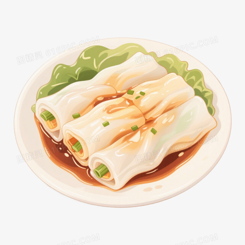 地方美食广东肠粉免抠元素