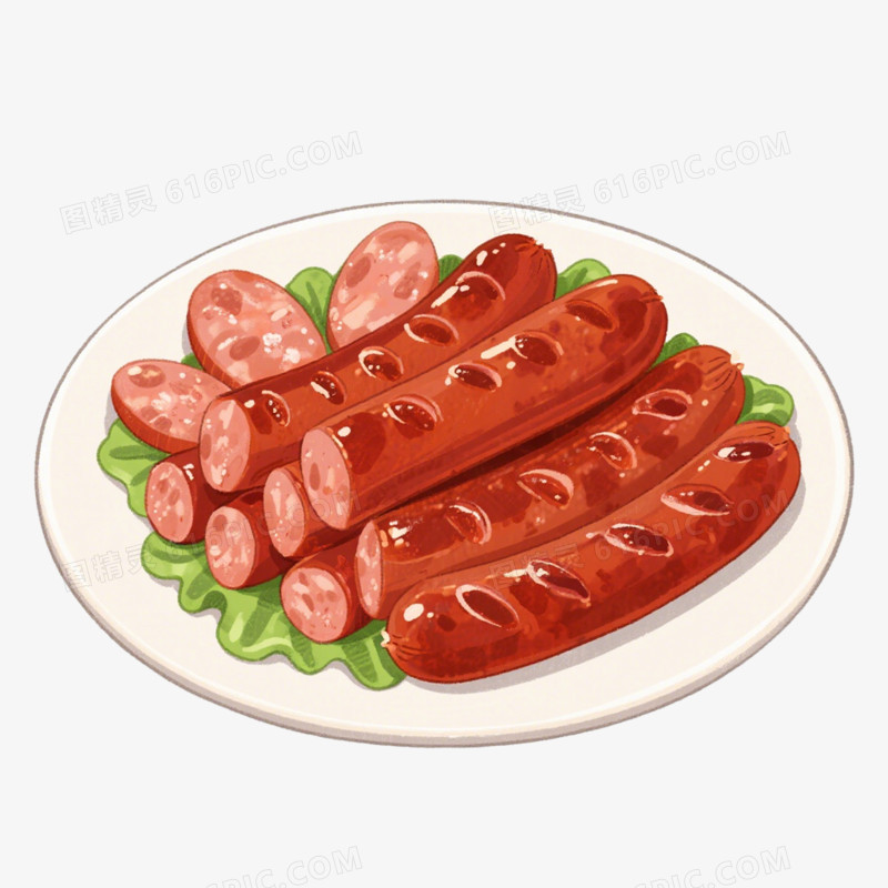 地方美食黑龙江哈尔滨红肠免抠元素