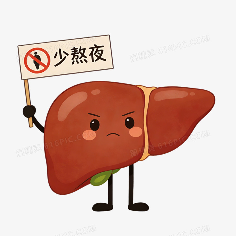 护肝少熬夜宣传图ai免抠元素