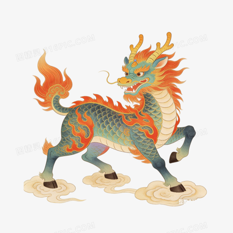 麒麟踏云ai免抠元素