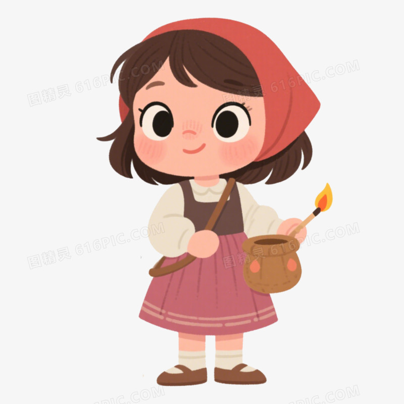 童话故事卖火柴的小女孩免抠元素