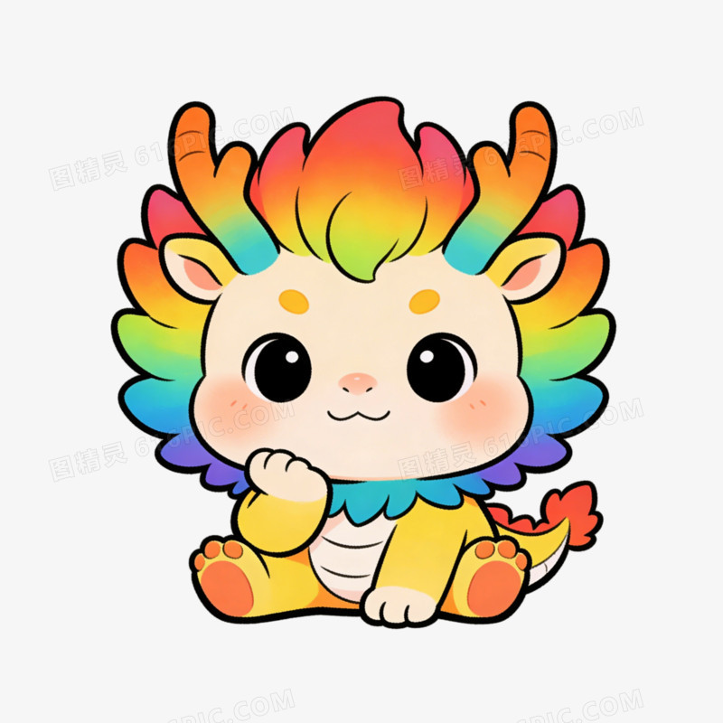 麒麟卖萌的样子ai免抠元素