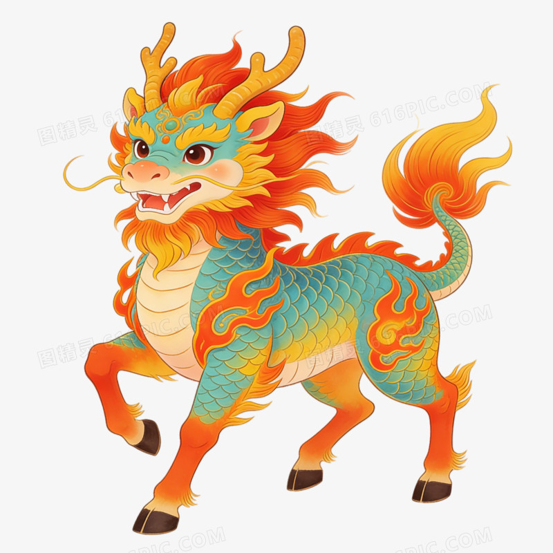 麒麟斑斓图ai免抠元素