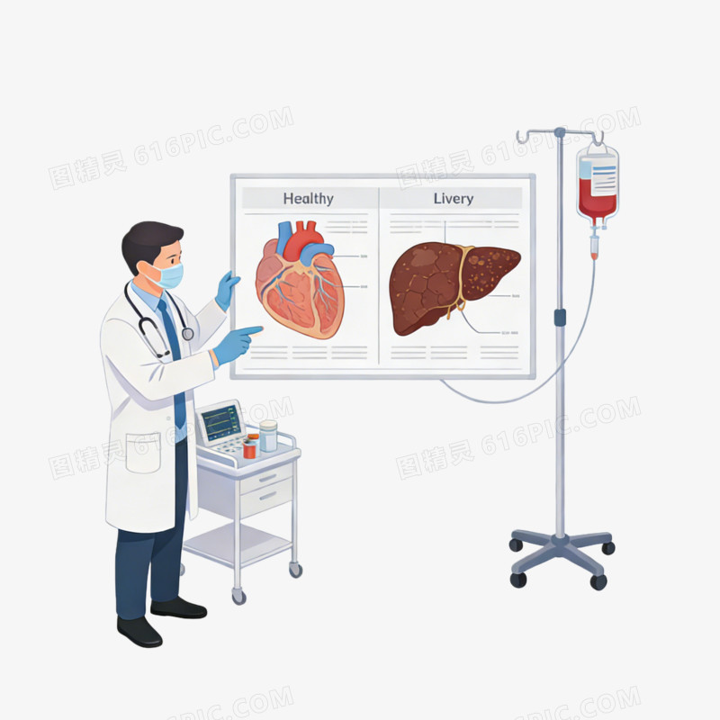 医生讲解肝脏知识ai免抠元素