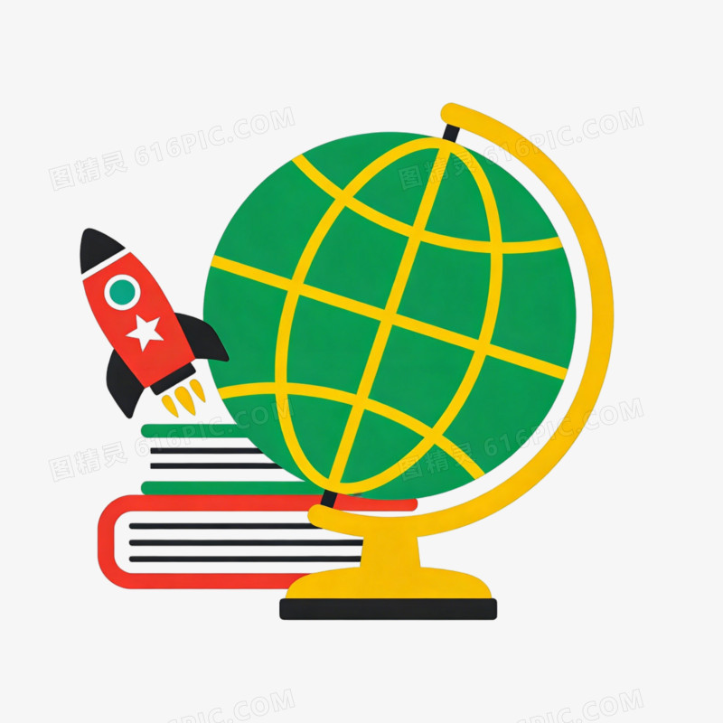 教育图标地球插图元素ai免抠元素