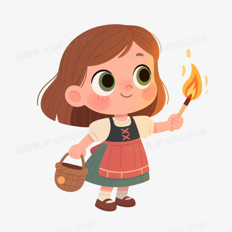 童话故事卖火柴的小女孩免抠元素