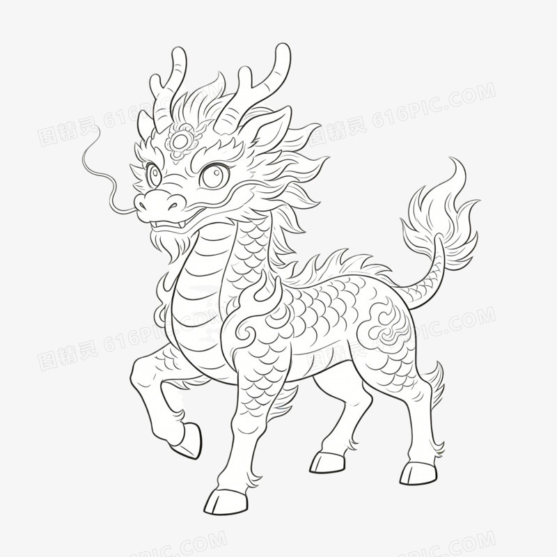 麒麟奔走ai免抠元素