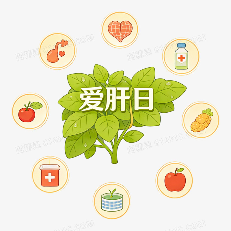 护肝爱肝日插图ai免抠元素