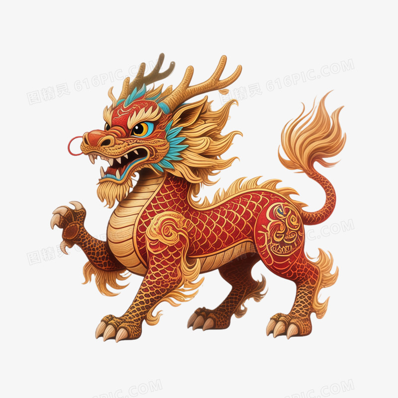 麒麟金色ai免抠元素