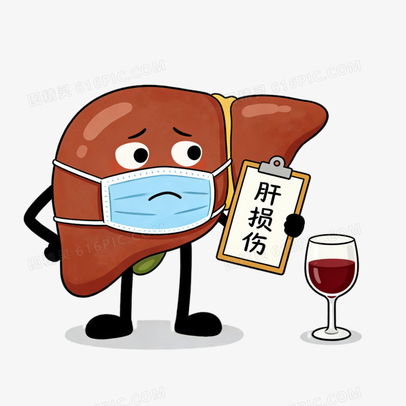 喝酒导致肝损伤ai免抠元素