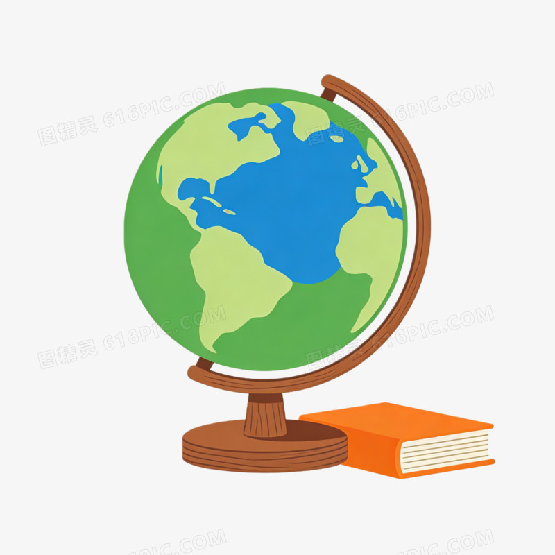 教育图标地球仪插图ai免抠元素