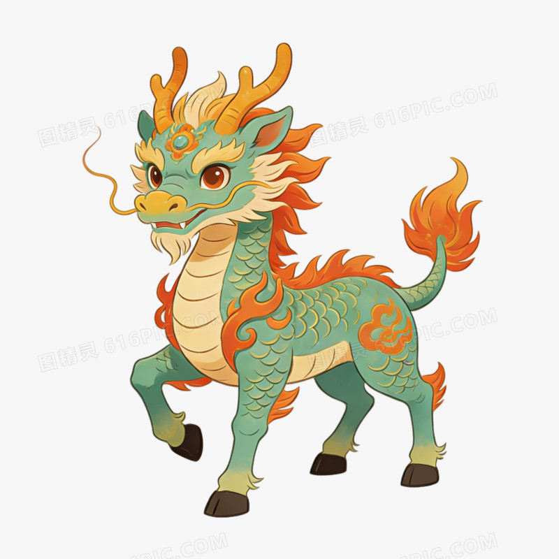 麒麟龙角ai免抠元素